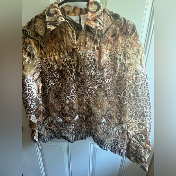 Alfred Dunner Sheer Animal Leopard Print Jacket Size 6P - Picture 3 of 13